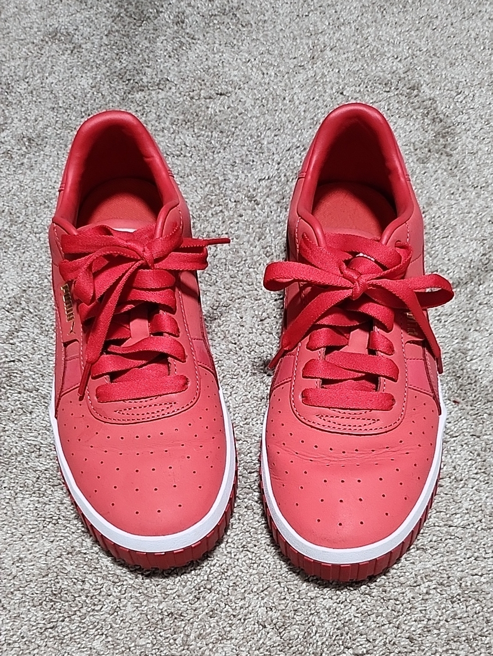 Puma Women’s Red Lace-Up Casual Sneakers